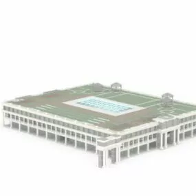 Urban Building With Roof Gardens 3d model