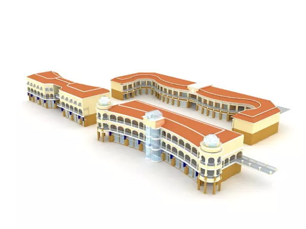 School Building 3d model School Building 3d model