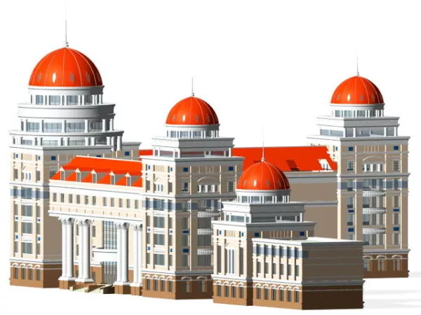 Russian Revival Style Architecture 3d model Russian Revival Style Architecture 3d model