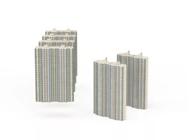 Apartment block Residential Area 3d model Apartment block Residential Area 3d model