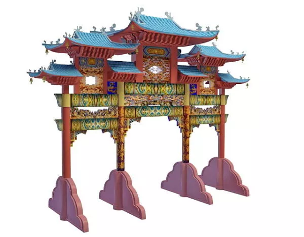 Japanese Portal Gate In Night 3d model
