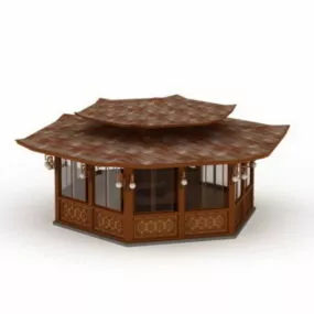 Traditional Wooden Pavilion 3d model