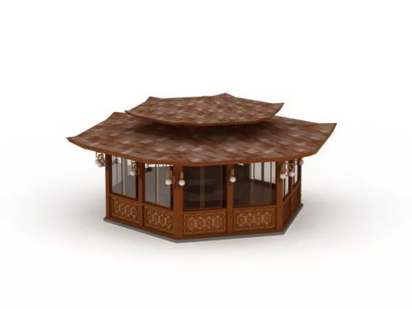 Traditional Wooden Pavilion 3d model Traditional Wooden Pavilion 3d model