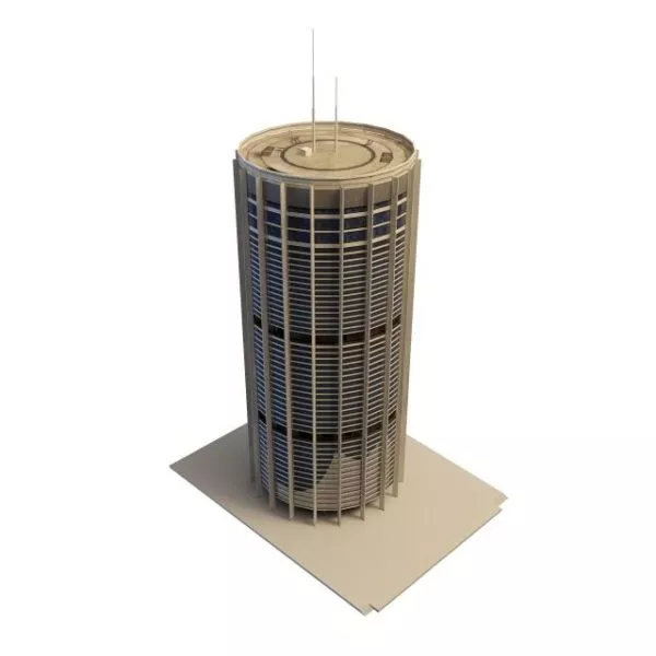 Cylinder Office Building 3d model Cylinder Office Building 3d model