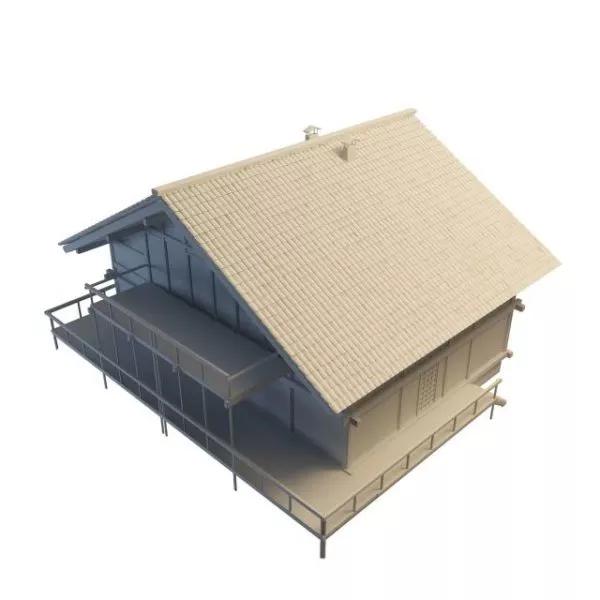 Abandoned Old Cottage Building 3d model