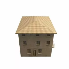Small Town Inn Hotel Building 3d model