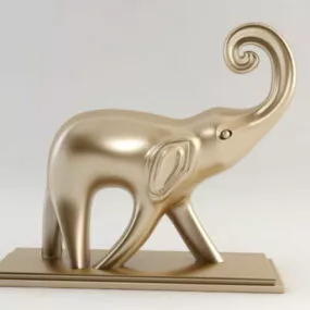 Metal Elephant Figurine 3d model