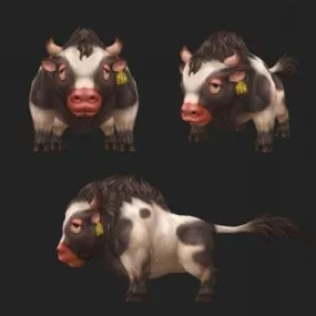 Dairy Cow Cartoon 3d model