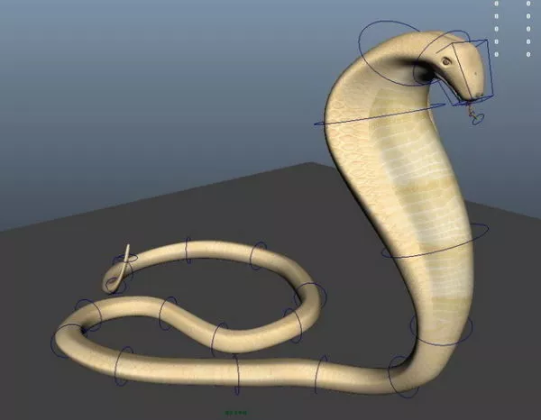 Yellow Cobra Snake Rig 3d model Yellow Cobra Snake Rig 3d model