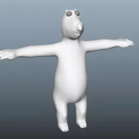 White Bear Cartoon 3d model