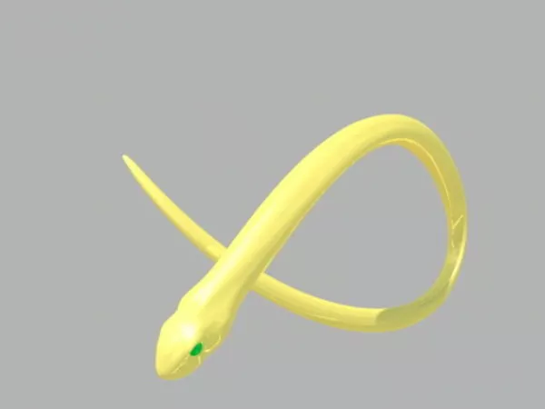 Animated Gold Snake 3d model Animated Gold Snake 3d model