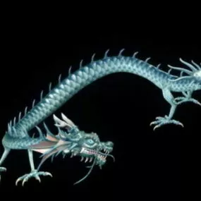 Blue Water Dragon Rig 3d model