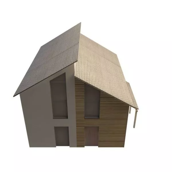 Clay Roof Cottage House 3d model