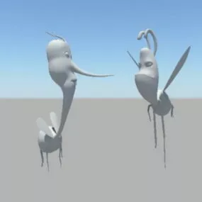 Cartoon Mosquito 3d model