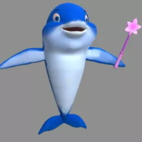 Cute Cartoon Dolphin 3d model