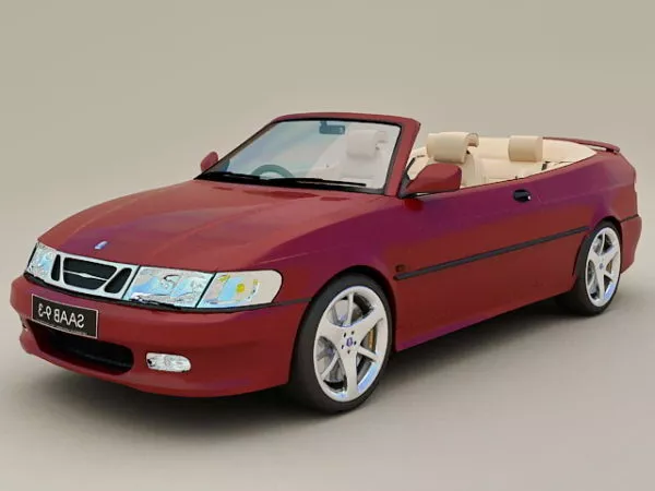 Cartoon Convertible Car 3d model