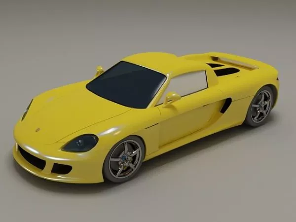 Porsche Carrera Gt Yellow 3d model Porsche Carrera Gt Yellow 3d model