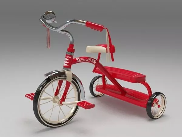 White Tricycle 3d model