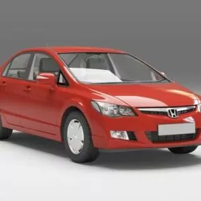 Honda Civic Sedan Red 3d model