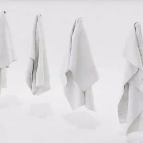 White Hand Towels 3d model
