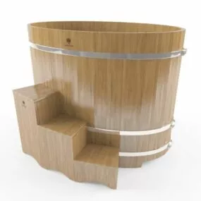 Japanese Soaking Tub 3d model