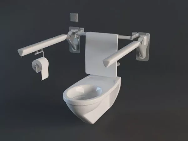 Handicap Bathroom Toilet 3d model Handicap Bathroom Toilet 3d model