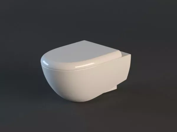 Residential Wall Hung Toilet 3d model Residential Wall Hung Toilet 3d model