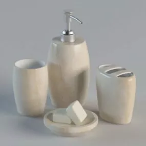 Bath Accessory 4-piece Set 3d model