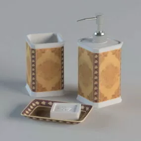 3 Piece Bathroom Accessory Set 3d model