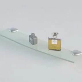 Glass Bathroom Shelf With Perfume 3d model