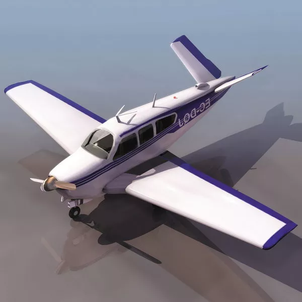 Beechcraft Musketeer Trainer Aircraft 3d model Beechcraft Musketeer Trainer Aircraft 3d model