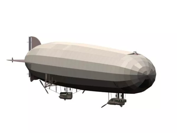 Flying Zeppelin Airship 3d model
