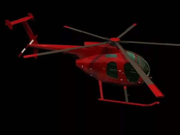 Crashed Black Hawk Helicopter 3d model