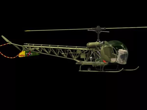 H-13 Sioux Light Helicopter 3d model H-13 Sioux Light Helicopter 3d model