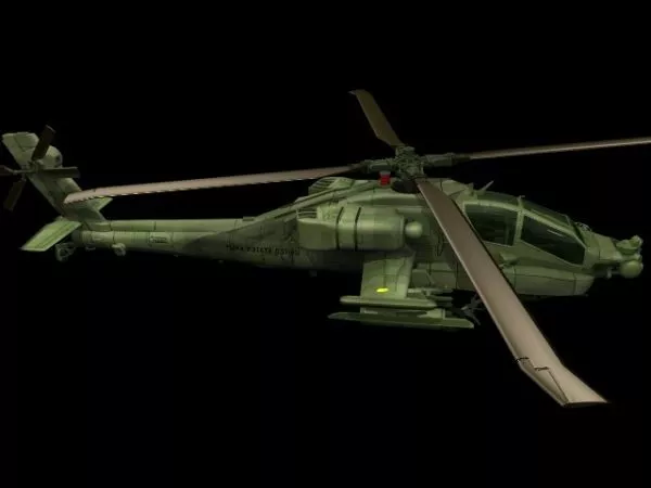 Crashed Black Hawk Helicopter 3d model