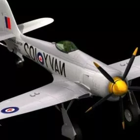 Hawker Sea Fury Fighter-bomber 3d model