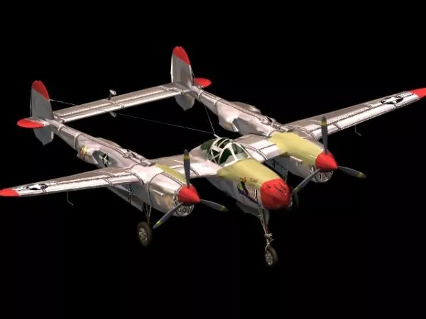 P-38j Lightning Heavy Fighter 3d model P-38j Lightning Heavy Fighter 3d model