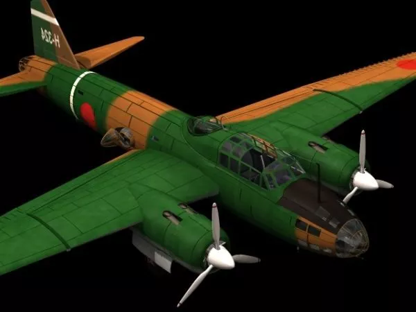 Mitsubishi G4m Medium Bomber 3d model Mitsubishi G4m Medium Bomber 3d model