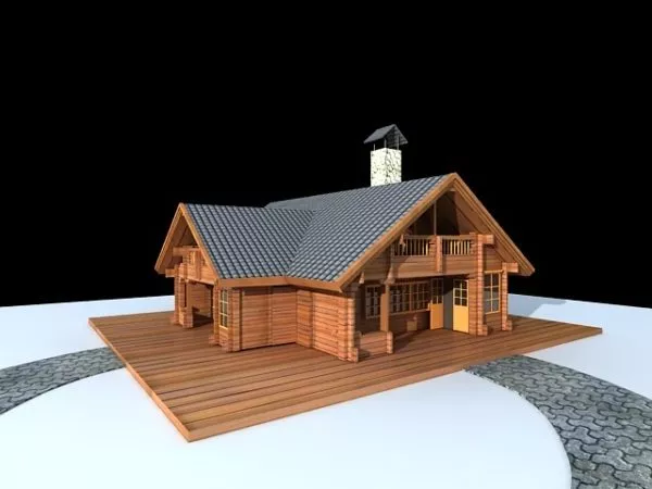 Thatched Cottage House 3d model