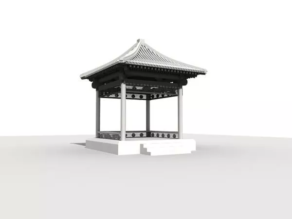 Architecture Pavilion Vintage Building 3d model