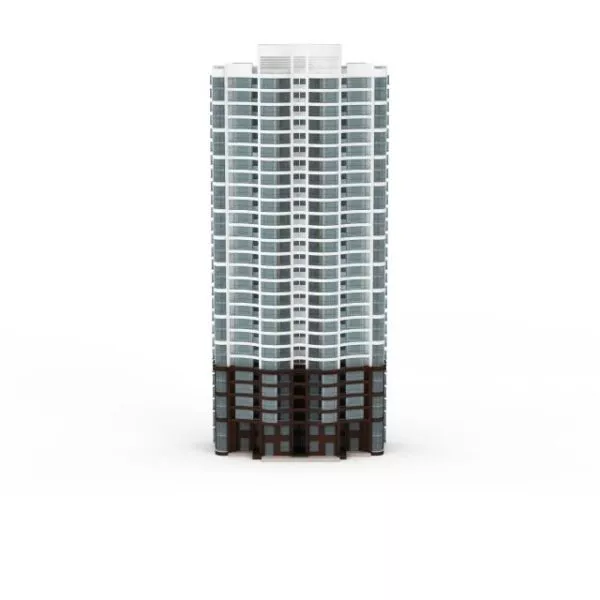 White Apartment Blocks 3d model White Apartment Blocks 3d model
