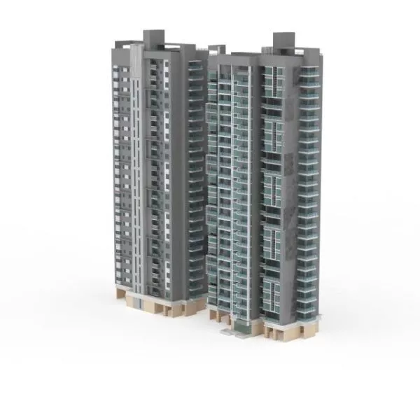 Alien Tower With Landscape 3d model