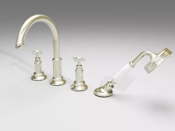 4-hole Rim-mounted Bath Mixer 3d model 4-hole Rim-mounted Bath Mixer 3d model