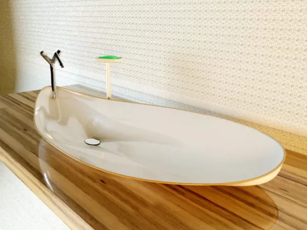 Solid Stone Sink Square Shaped 3d model