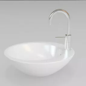 Round Bathroom Sink Vessel 3d model