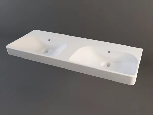 Countertop Double Sink 3d model Countertop Double Sink 3d model