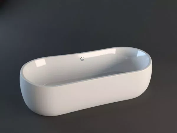 Corner Bathtub With Sanitary 3d model