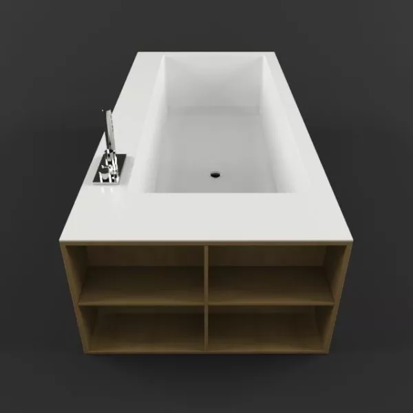 Wood Surround Bathtub 3d model Wood Surround Bathtub 3d model