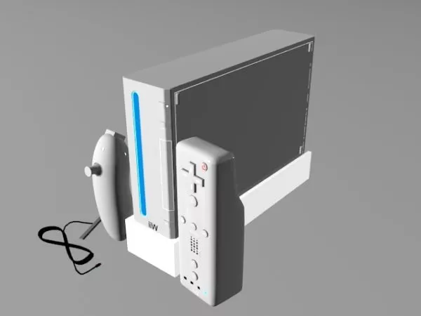 Wii Console With Wii Remote 3d model Wii Console With Wii Remote 3d model