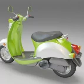 Green Moped Motor Scooter 3d model